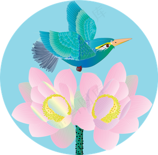 手绘鸟语花香可商用元素