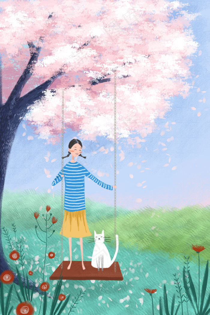 三月春日樱花风景(3545X5315(DPI:300))psd模版下载