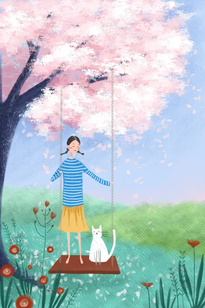 三月春日樱花风景(3545X5315(DPI:300))psd模版下载