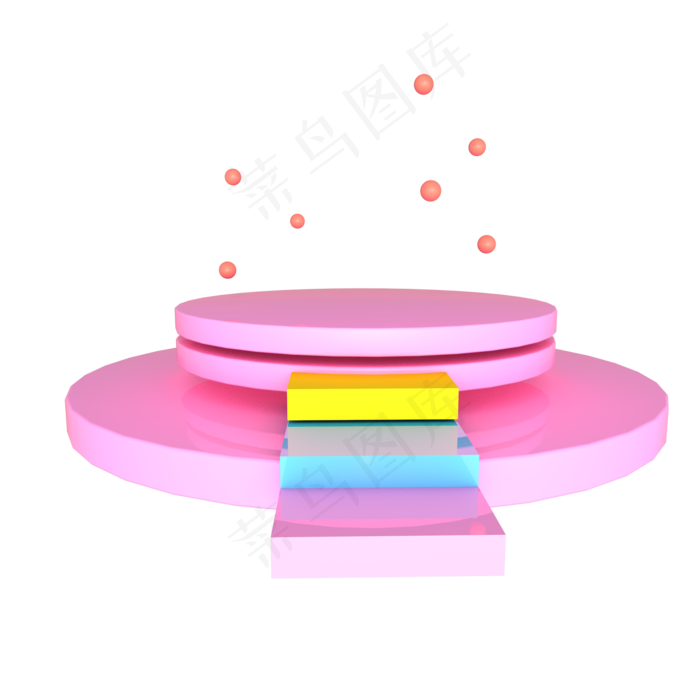 C4D粉色背景舞台展示台梯台展架