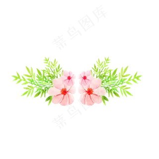 手绘卡通免扣花朵