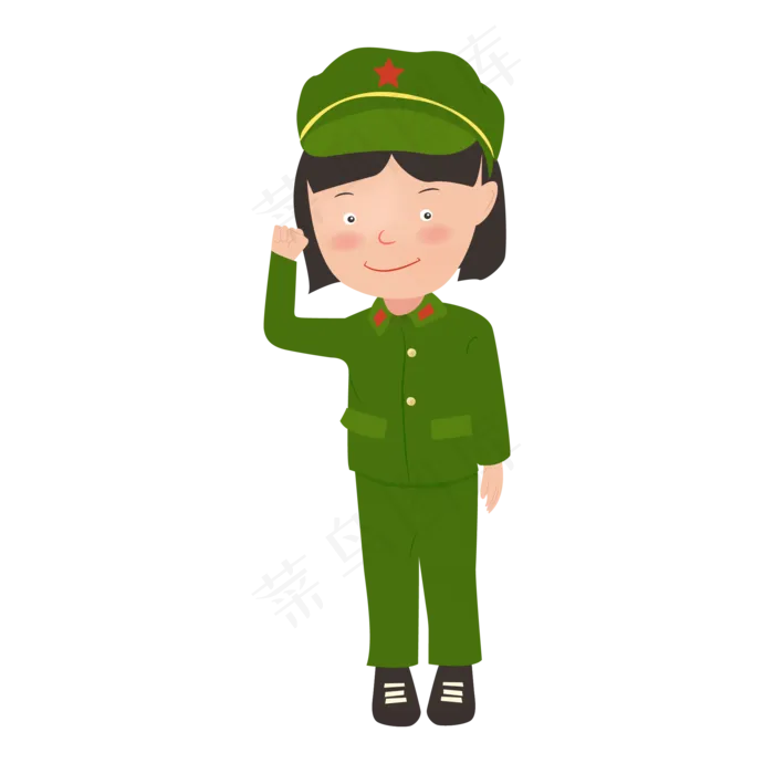 建党节卡通小女孩宣誓ai矢量模版下载