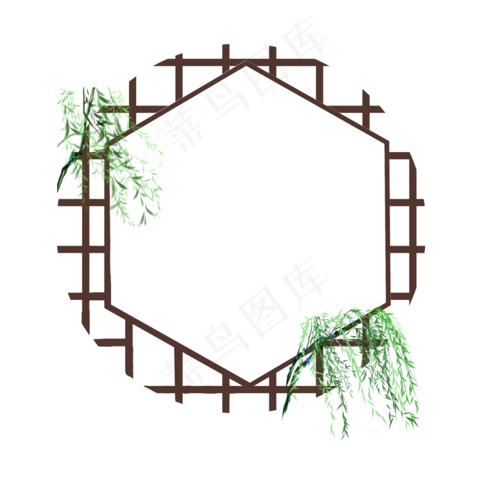 手绘植物复古边框,免抠元素(2000*2000px 300 dpi )psd模版下载