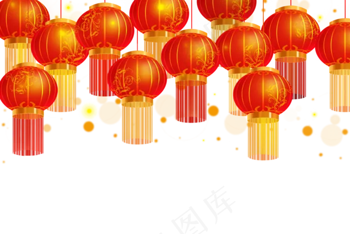 新年快乐大红灯笼,免抠元素(3000X2000(DPI:300))psd模版下载