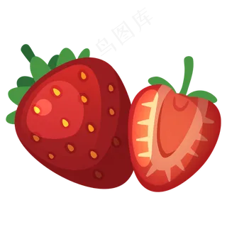 卡通手绘水果草莓
