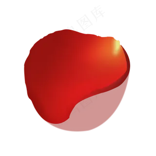 玫瑰花瓣红色扁平化单个花瓣