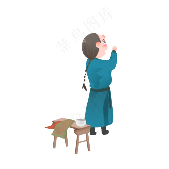 春节贴字的古代男子人物背影设计,免抠元素(2000X2000(DPI:150))psd模版下载