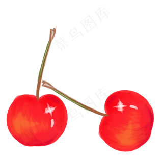 水彩手绘水果中国樱桃