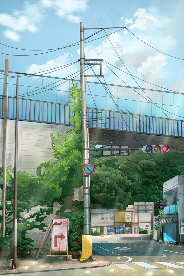 手绘仿真生活小区场景