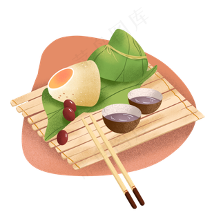 端午节可爱粽子茶水红枣