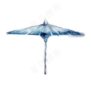 油纸伞淡雅水墨水彩PNG折叠,免抠元素