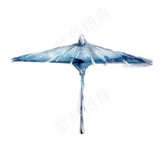 油纸伞淡雅水墨水彩PNG折叠,免抠元素