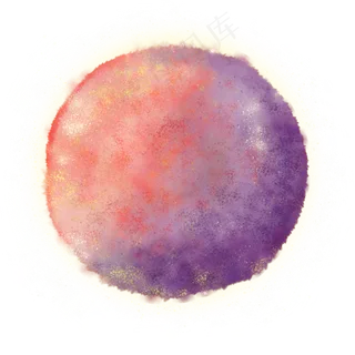 小清新水彩风梦幻粉紫星球