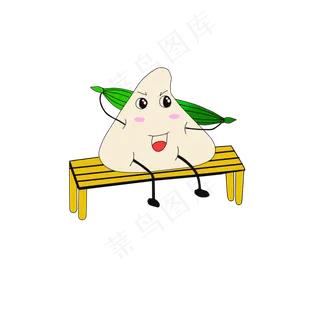 端午节粽子卡通形象粽叶