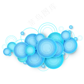 立体圆形荧光蓝水纹