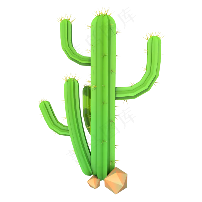 仙人掌仙人球植物简约卡通3D立体�,免抠元素(1024*1369px 72 dpi )psd模版下载