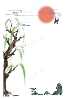 水墨春天春分,免抠元素