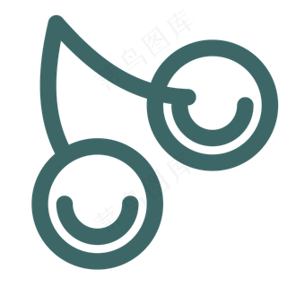 卡通樱桃水果图标