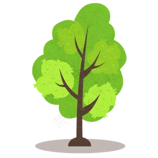 卡通手绘树木绿色