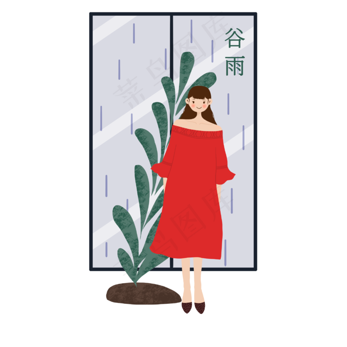 谷雨漂亮的小女孩(3000X3000(DPI:300))psd模版下载