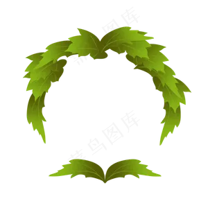 春季绿色嫩叶手绘