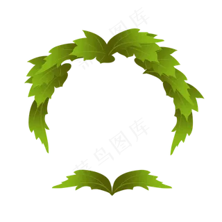 春季绿色嫩叶手绘