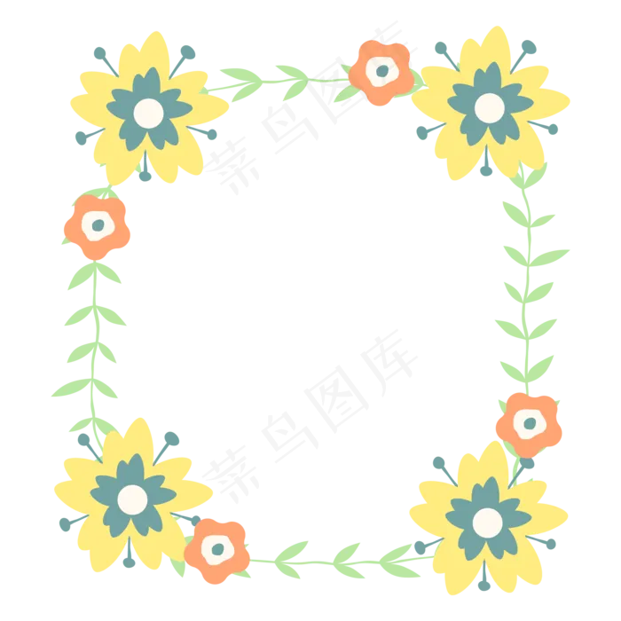 小清新花边花环矢量,免抠元素(3000X2000(DPI:300))ai矢量模版下载