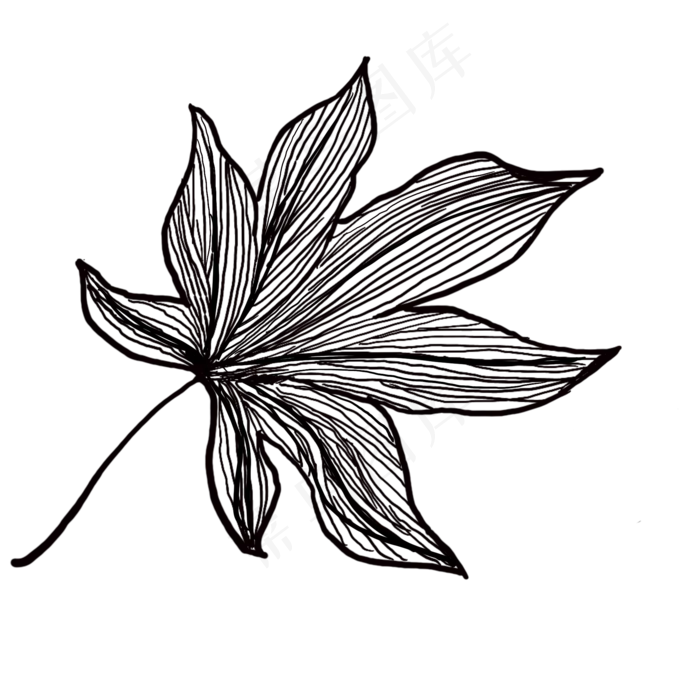一片叶子扁平风插图装饰免抠(2000X2000(DPI:132))psd模版下载