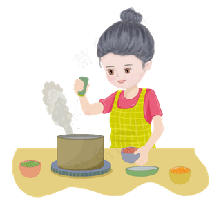 正在厨房做饭的妈妈,免抠元素