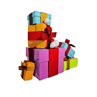 仿真礼物堆png图,免抠元素 仿真礼物堆png图,免抠元素