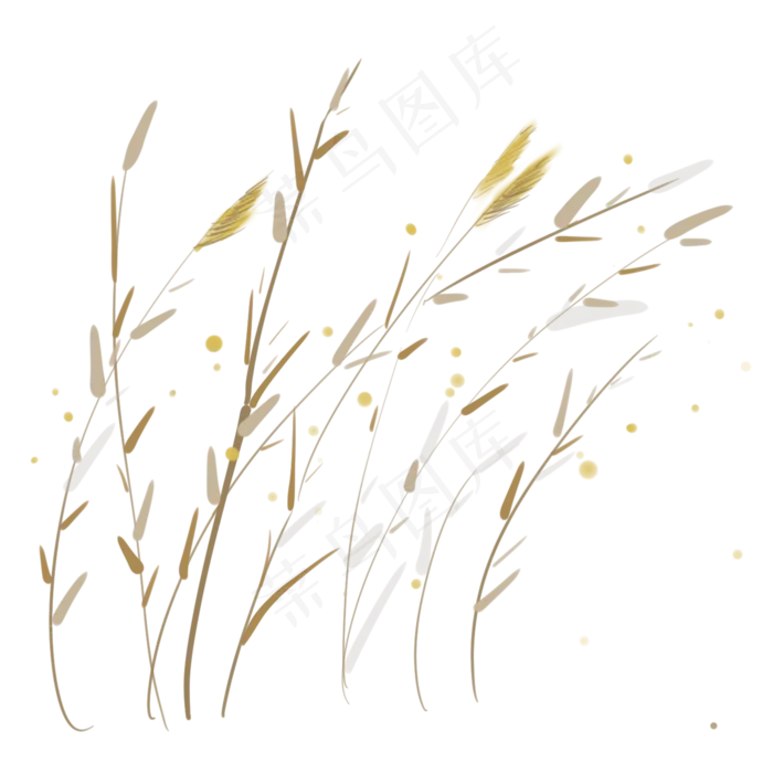 水墨古风芦苇,免抠元素(2000X2000(DPI:300))psd模版下载