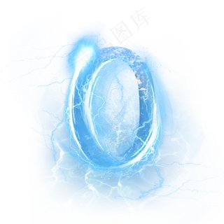 蓝色水晶电水数字0
