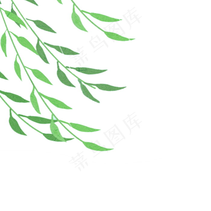 卡通春天柳叶下载,免抠元素