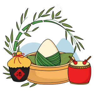竹叶粽子端午矢量图
