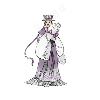 诸葛亮三国名士古风人物,免抠元素