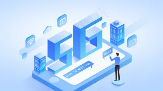 2.5D风格互联网科技手机通讯5G网络