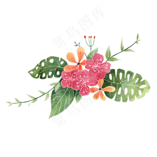 水彩风花束