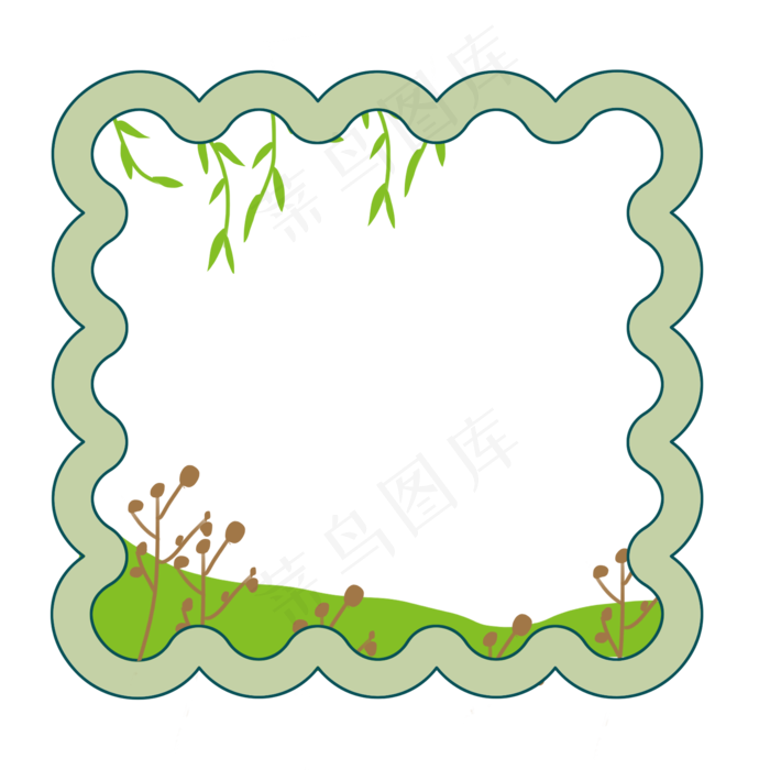 清明节边框png素材(2000X2000(DPI:300))psd模版下载