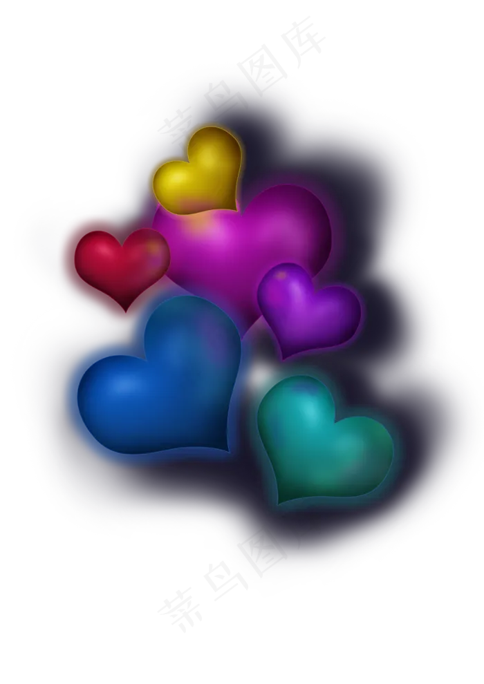 520光感彩色心素材(3508X4961(DPI:300))psd模版下载