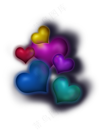 520光感彩色心素材