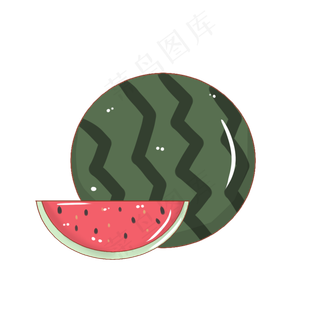切开的西瓜水果一大个