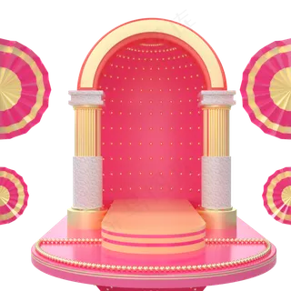 C4D立体粉嫩母亲节520电商舞台