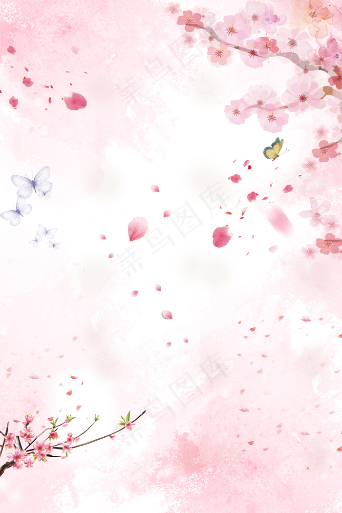 桃花节化妆品促销海报背景