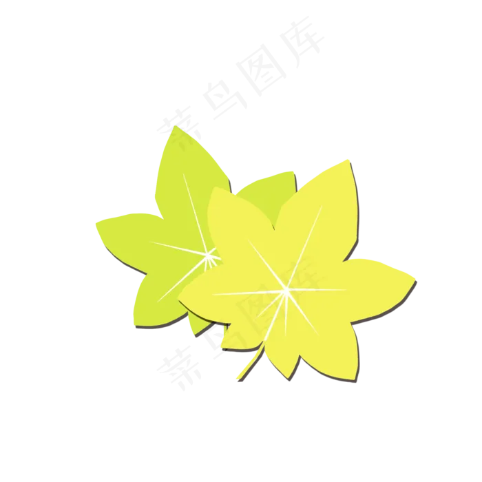 手绘简笔枫叶绿植图标(2000X2000(DPI:300))psd模版下载
