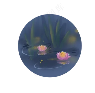 七夕情人节许愿荷花灯,免抠元素