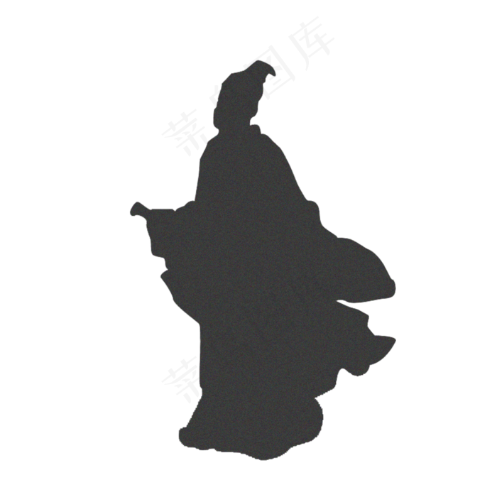 端午节屈原剪影素材