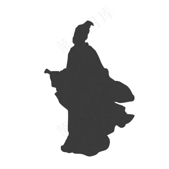 端午节屈原剪影素材(2000X2000(DPI:300))psd模版下载