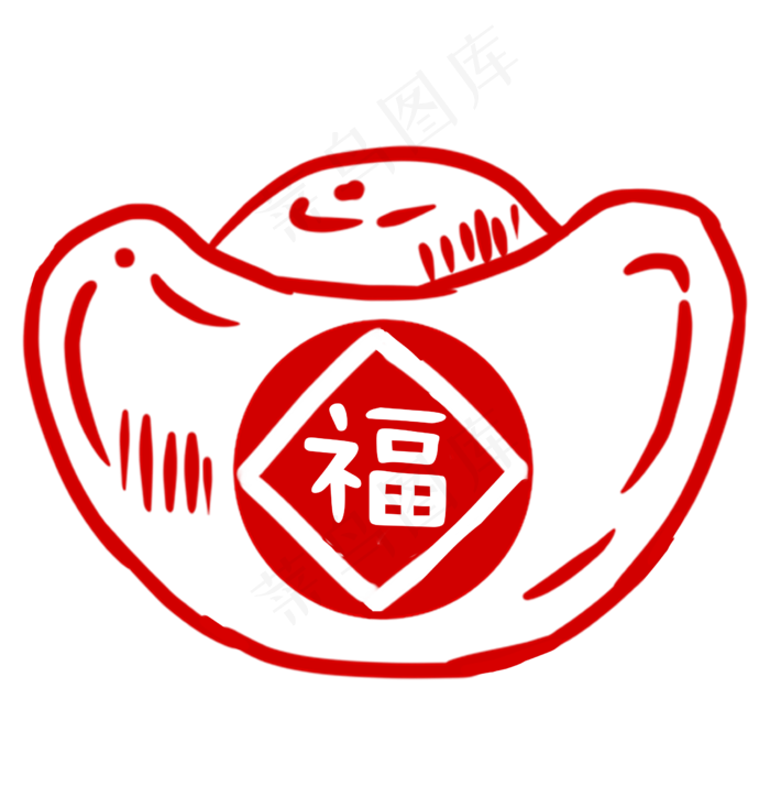 卡通手绘鼠年剪纸春节,免抠元素