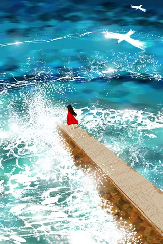 大海海浪堤岸梦想配图