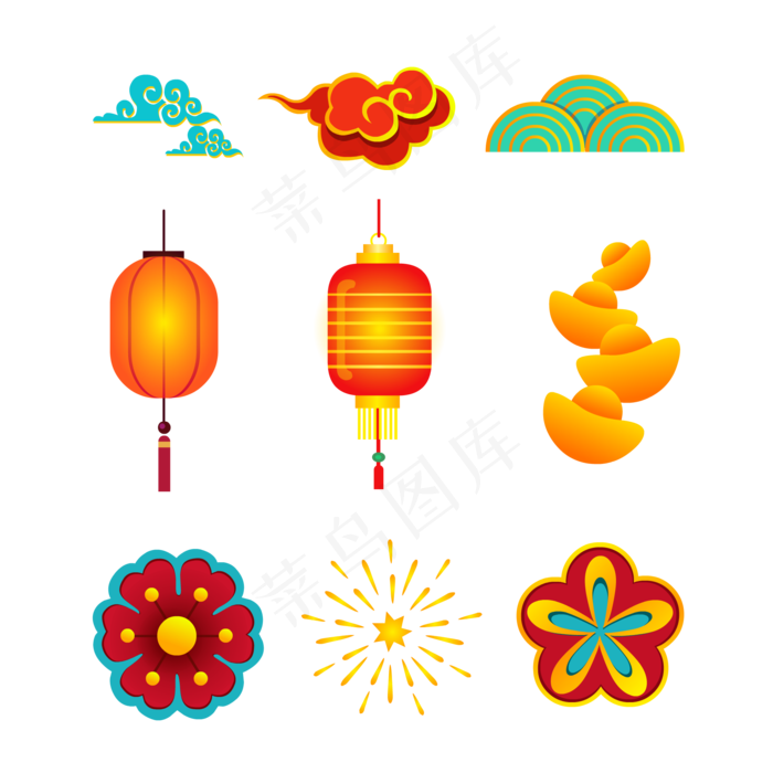 春节图标节日小元素,免抠元素